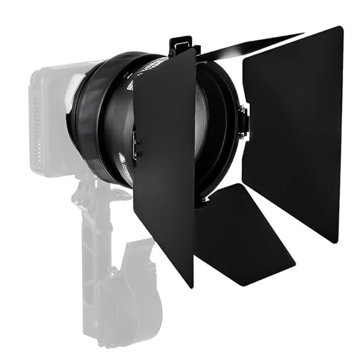 Amaran Mini Fresnel with Mini Barn Doors Bowens Mount Attachment Designed for Halo 100x 200x,Ray 60c & 120c, and Other Bowens Mount Led Video Light (Small)