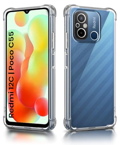 Image of WOW IMAGINE Clear Back Cover Case for Xiaomi Redmi 12C | Poco C55 | Shockproof Soft TPU Case | Cushioned Edges for Ultimate Protection Back Cover Case - Transparent