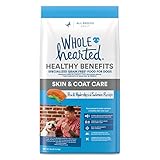 WholeHearted - Petco Brand – Alimentos secos para perros sin cereales para cuidado de la piel y el pelaje, receta de guisantes y salmón, 25 libras.