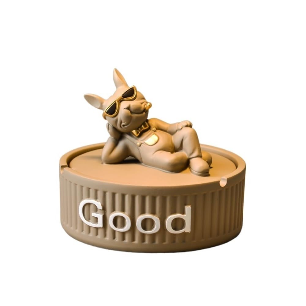 Ashtrays Trendy Office Ashtray Prevents Fly Ash, Creative Gift for Boyfriend(Grey)