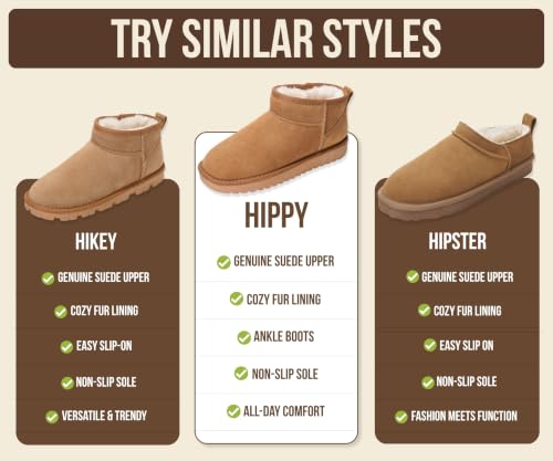 Image of Project Cloud Genuine Leather Ankle Boots for Women - Water Resistant with Memory Foam Insole Winter Boots - Trending Shoes & Comfortable Women's Ankle Boots (Hippy)
