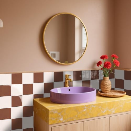 Carreaux muraux 3D imperméables de cuisine revêtement adhésif rouge rose Alwayspon 10 dalles