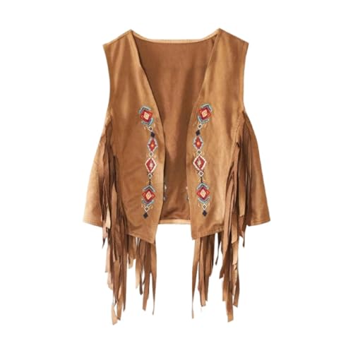 Gilet à franges femme veste suédée souple et confortable