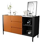 QINJIE Küchenaufbewahrung Sideboard Sideboard Eingangsbereich Servierschrank, mit Aufbewahrungsschrank Schrank für Küche, Wohnzimmer,B