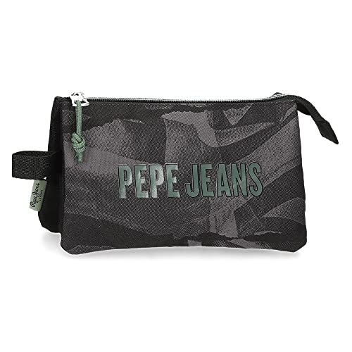 Pepe Jeans Davis Ferdermappchen, Black, Triple case
