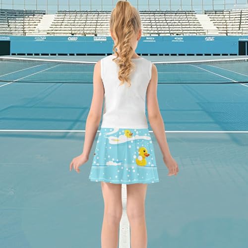 visesunny Girl's Golf Skirt Athletic Ducks Swimming Water Tennis Skort Sport Activewear with Double Layer Pockets3