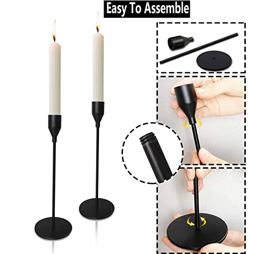 Frtim Black Candlestick Holder Set Of 6, Black Taper Candle Holder For Candlesticks, Modern Farmhouse Decorative Candlestick Holder For Dining Table Centerpiece, Wedding, Party, Anniversary #TOP2