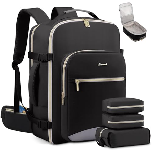 Image of LOVEVOOK 40L Travel Backpack with Waist Strap,Flight Approved Carry on Backpack,Waterproof Personal Item Travel Bag,TSA Carry on Luggage Suitcase Travel Essentials,Gifts for Women & Men,fit 17 inch Laptop