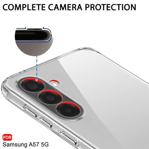 Image of TheGiftKart Back Cover for Samsung Galaxy A57 5G Case | Best Camera Protection | Inbuilt Dust Plugs & Anti-Slip Grip | Ultra Clear Soft Slim Galaxy A57 Back Cover Case (Silicone, Transparent)