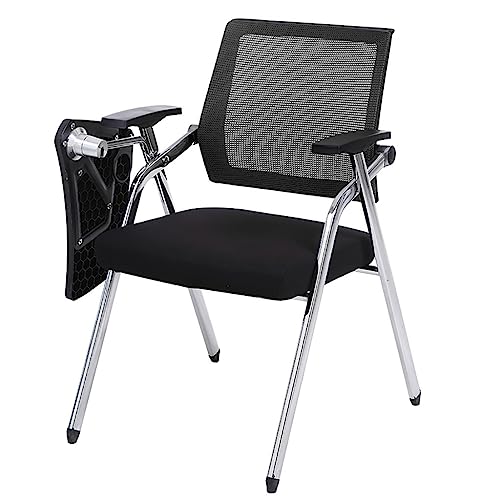 Chaise de bureau pour étudiant avec bureau attaché et cadre en métal noir