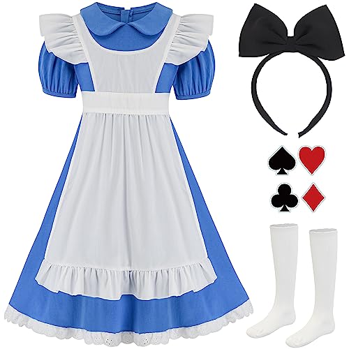 Disfraz Halloween para Niñas vestido azul y blanco miniatura 1