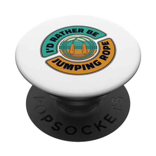 I'd Rather Be Jumping Rope Skipping Jumping Speed Jump Rope PopSockets Swappable PopGrip, Black