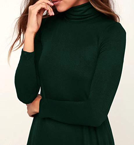 Image of KEEDONE Women's Long Sleeve Turtleneck Casual Loose T-Shirt Dresses