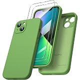 ORNARTO Coque iPhone 13, Coque en Silicone (pour iPhone 13) (6,1') avec 2 Verres Trempés, Étui iPhone 13 Protection Complète 360 Degré, Housse iPhone 13 Antichoc - Vert Forêt