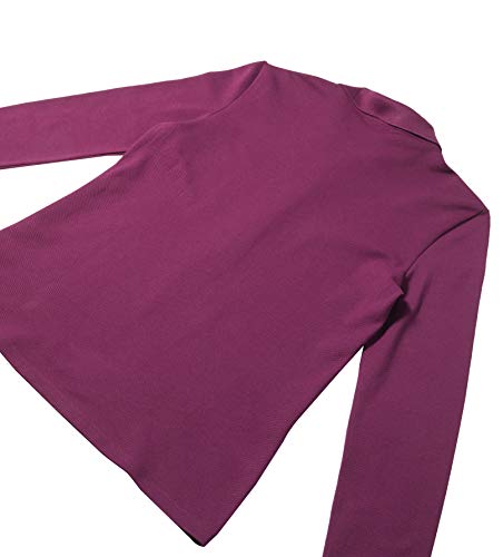 Polo básica manga longa feminina slim fit, Bordeaux, GG