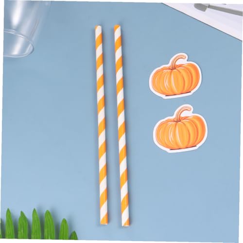 40 pitillos de papel naranja para fiesta Halloween miniatura 4
