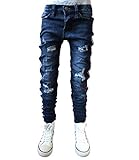 SQUARED & CUBED Bikerjeans Hose Junge Kinder SN810 blau (14 (ca. 152-158))