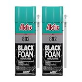 Akfix 892 Black Spray Foam Sealant (2x12 Oz.) - UV Resistant Polyurethane Expanding Spray Foam Insulation, Waterproof, Ideal for RV, Pond, Waterfall and Landscape Applications | 12 Oz. 2 Pack