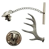 Antler Shed Tie Tack ~ Antiqued Pewter ~ Tie Tack or Pin - Antiqued Pewter