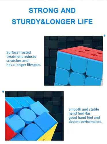 Image of CFMOUR 3x3 Speed Cube Set - Stickerless Magic Cubes 3x3x3 Bundle, 4Pack | Fast Turning, Birthday Party Easter Valentines Day Gifts, Puzzle Game Brain Toy for Kids and Adult
