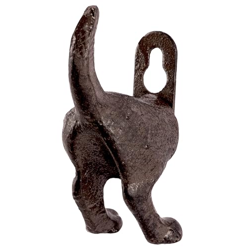 BigDean 2er Set Garderobenhaken Fiffi - Hundehaken Wandhaken Hund Gusseisen Haken Hundepopo - Garderobe für Hundeleinen, Schlüssel & Kleidung