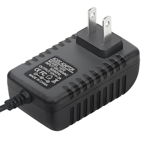 Image of MAD OWL DC Power Supply Adapter, 12V 2A, Black, 5.5 x 2.1mm Center Positive Connector, for Guitar Pedals, Piano Keyboards, Electronic Musical Instruments
