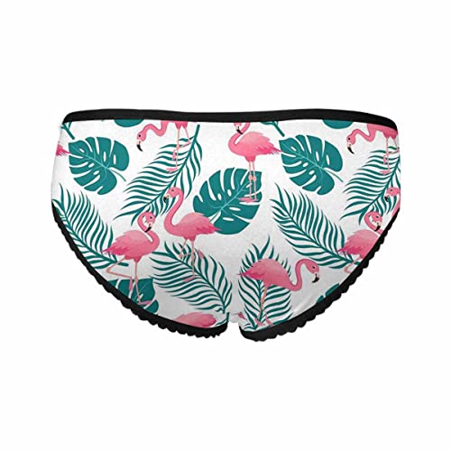 Interestprint Tropical Monstera Leaf Flamingo Women's Soft Breathable Panties Smoothing Briefs Underwear Xl #TOP3