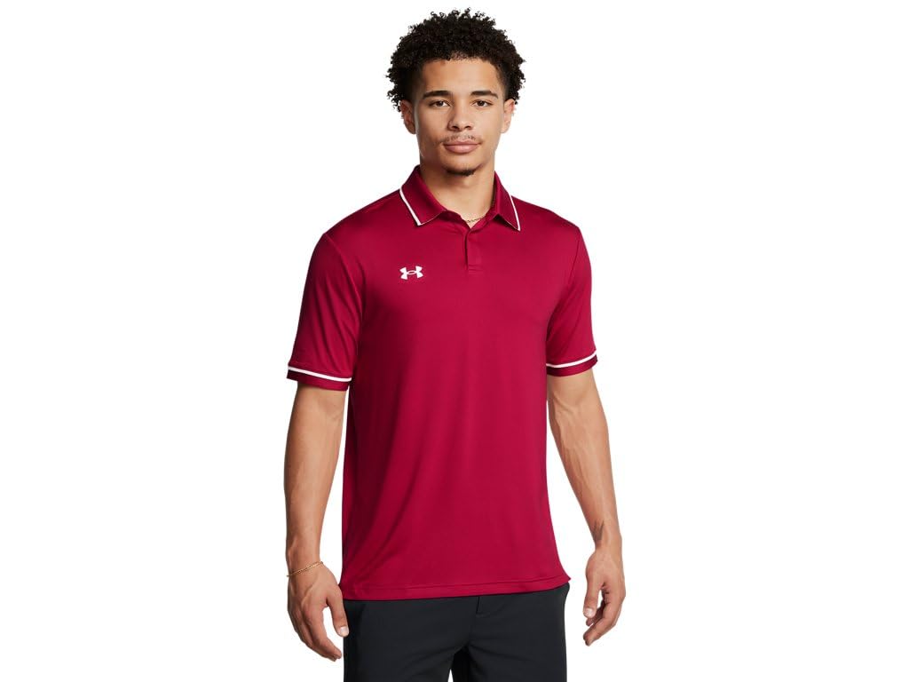 Under Armour Men's Flawless-White Team Tipped Short Sleeve Polo Shirt, Xl