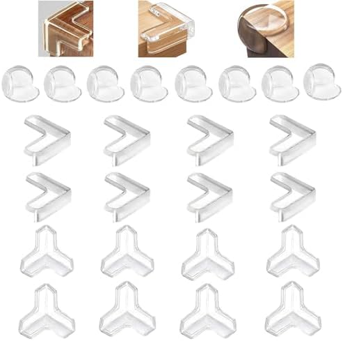 Corner Guards Baby Proof,24 Pcs Corner Protectors Child Safety,Table Corner Protectors,Clear Furniture Edge Corner Protector,Corner Guards for Furniture Against Sharp Corners(3 Styles)