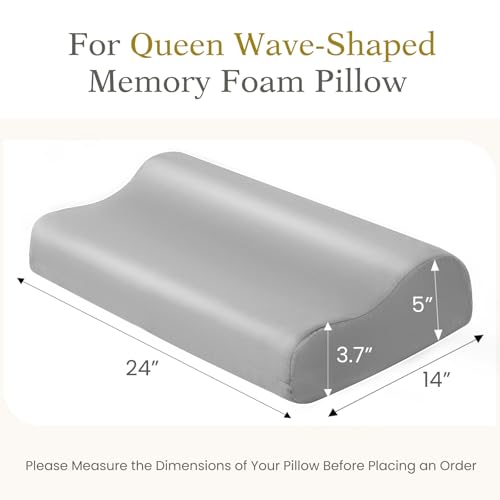 Image of Cooling Pillowcase for Contour Pillow- Rayon Derived from Bamboo Contour Cervical Neck Pillow Case Cover- Breathable Silky Soft Pillowcase for Hot Sleepers,24 x14 x5 /3.7 Inches 1 Piece Light Grey