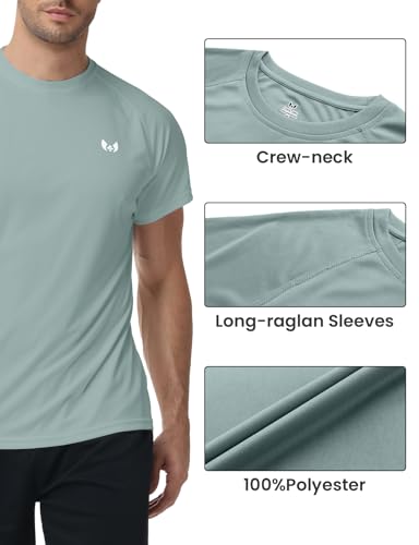 Image of Corna Men's Short Sleeve T-Shirts, Lightweight Men's Workout Shirt, UPF 50+ Sun Protection Athletic Dry Fit Shirts for Men