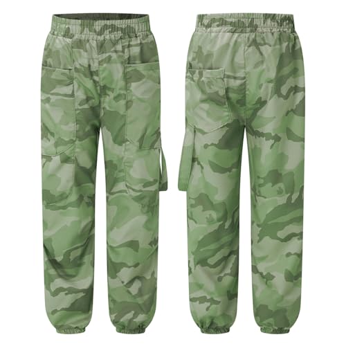 Loyan Big Boys' Casual Jogging Trousers Pull-On Outdoor Sweatpants Elastic Waist Cargo Jogger Pants