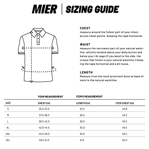 Mier Polo Shirts For Men Short Sleeve Quick Dry Polyester Collared Shirts Casual Golf Shirts, Moisture-Wicking, Light Blue, L #TOP6