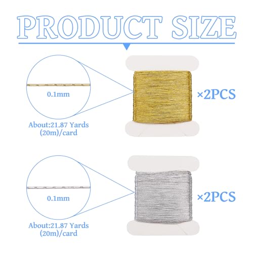 Hilos metálicos para bordado 4 unidades 0.1 mm miniatura 4