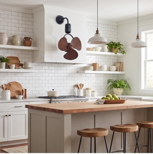 Image of Meridio Breeza 16-Inch Designer Wall & Ceiling Mount Fan | Matte Black Finish, Light Wooden ABS Blades, Quiet DC Motor, Remote Control, 6 Speeds, Reversible Airflow with Timer (Black)