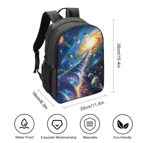 Mochila para adolescentes impermeable de planetas cósmicos que protege tus libros y PC 2
