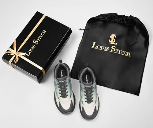 Image of LOUIS STITCH Men's Lightweight Athleisure Sport Shoes | Ultra Cushioned Sole | Casual Lace-Up Sneaker and Athleisure Wear | Perfect for Casual, Gym & Travel Wear | LS-AT-FS03