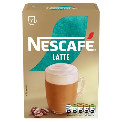 Image of NESCAFE Latte Instant Coffee 7 Sachets, 100percent Responsibly Sourced Coffee Pack of 1