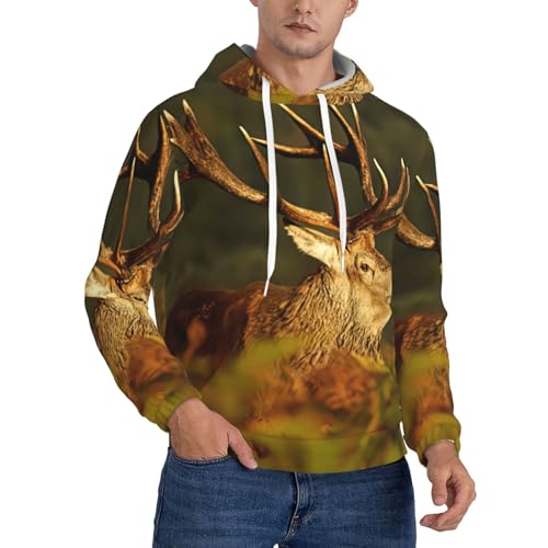 Sweat à capuche homme imprimé cerf EdWal avec poche kangourou en polyester