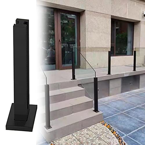 Poste de balaustrada de vidrio resistente de acero inoxidable negro para plataforma, pasillos, escaleras, 115 cm, poste medio