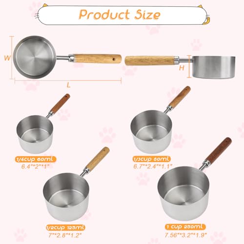 Set 4 Medidores de Alimento para Mascotas de Acero miniatura 4