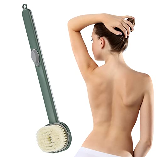 Brosse de bain liquide avec poignée longue, corps amovible et corps de bain avec réservoir de gel douche intégré, brosse de douche dos avec long manche outil de nettoyage en profondeur Cover