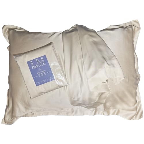 Laurel & Mason Paquete de 2 Fundas de Almohada Oxford 100% Bambú, 400 Hilos, Súper Suaves e Hipoalergénicas, Tamaño Estándar 50x75cm con Cierre de sobre (Champán)