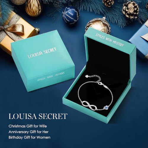 Louisa Secret Infinity Bracelets for Womens, Sterling Silver 925 Bracelet Adjustable Women Bracelet, Infinity Love Heart Ladies Bracelets, Silver Bracelet Jewellery Gifs for Women Birthday Mothers Day - Image 7