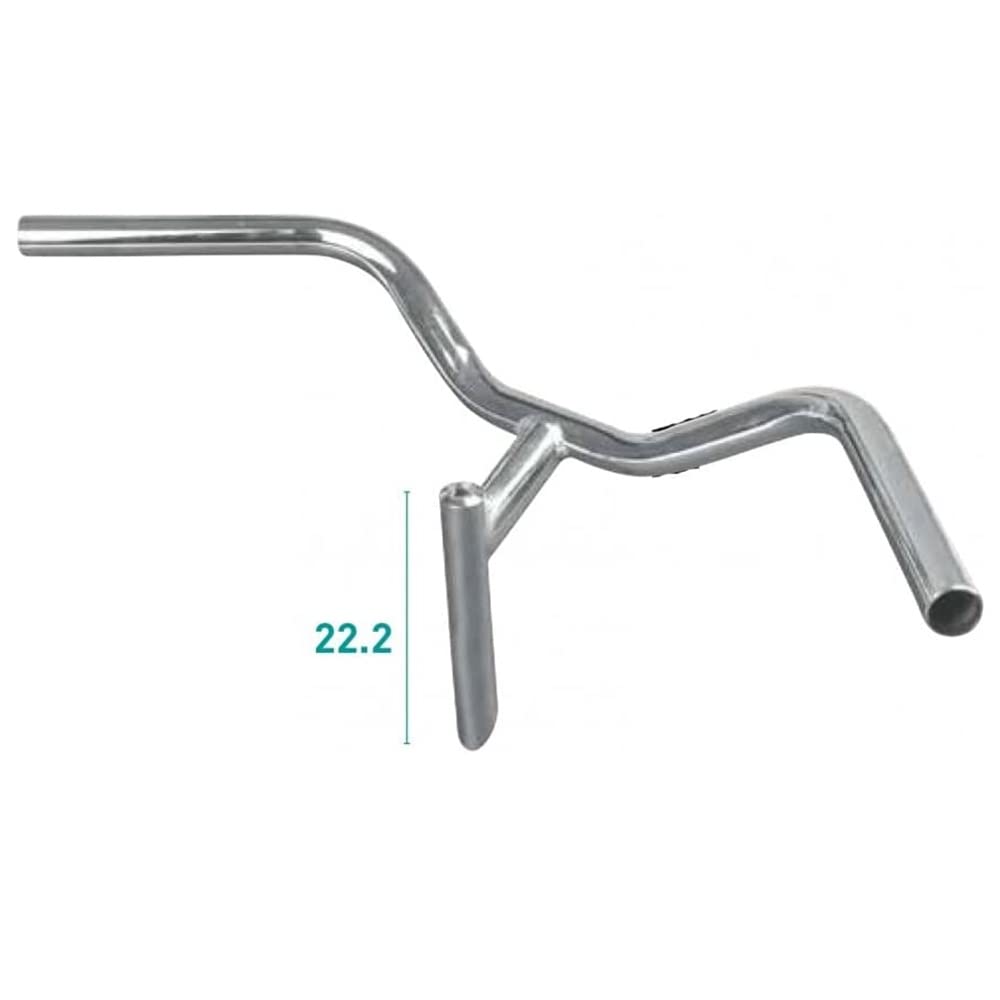MANUBRIO CROMATO IN ACCIAIO+COPPIA LEVE FRENO + COPPIA MANOPOLE MARRONE- BICICLETTA