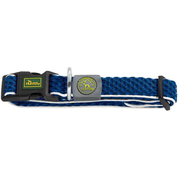 HUNTER Hundehalsung HILO VARIO BASIC, Farbe: orange, innovatives 3D-Mesh-Material, atmungsaktiv, leichter Kühleffekt bei Wärme, reflektierend, stufenlos verstellbar, angenehm leicht, Größe: M-L