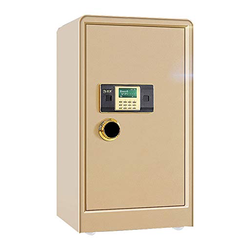 lqgpsx Large Security Safe Box, 60cm Steel Safe Box Strong Box with Digital Lock for Money Gun Jewelry Electronic Password for Office or Home Use, Gold