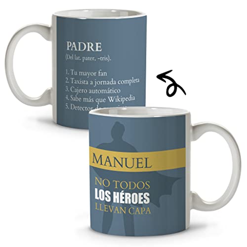 LolaPix Canecas personalizadas. Presente personalizado. Dia do Pai. Vários desenhos. Heróis. Caneca cerâmica 330 ml