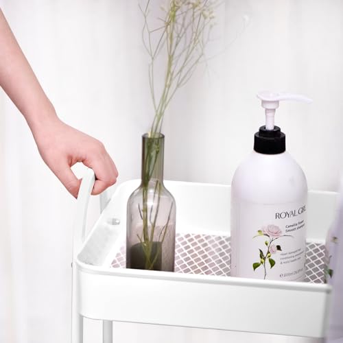 Carrinho Organizador Utilitário Multiuso em Metal 3 Prateleiras Vazadas Rodinhas com Trava Para Cozi