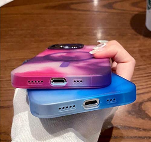 Coque silicone iPhone 14 Pro Max magnétique arc-en-ciel dégradé